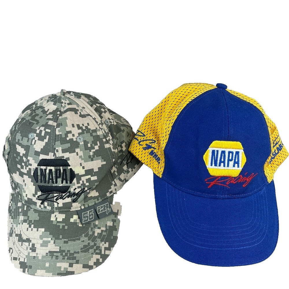 Lot of 2 Napa Racing Strapback Hats NASCAR‎ IndyCar Camo Mesh